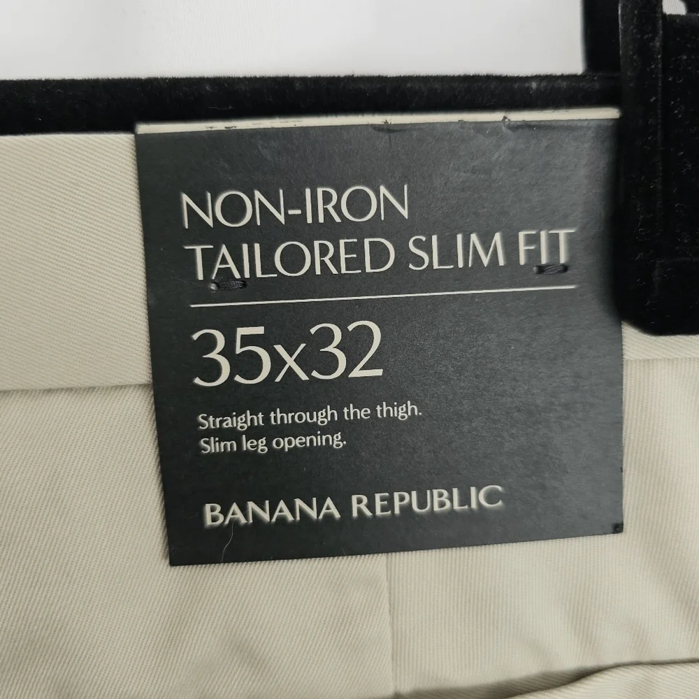 Banana Republic Men'sTailored Slim Fit No Iron Chino Pants 35x32 nWT